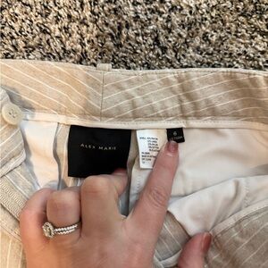 Alex Marie Cream Pinstripe Trousers